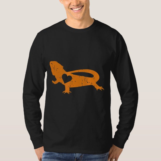Bartdrache Heart Pet Reptile Lizard T-Shirt (Vorderseite)