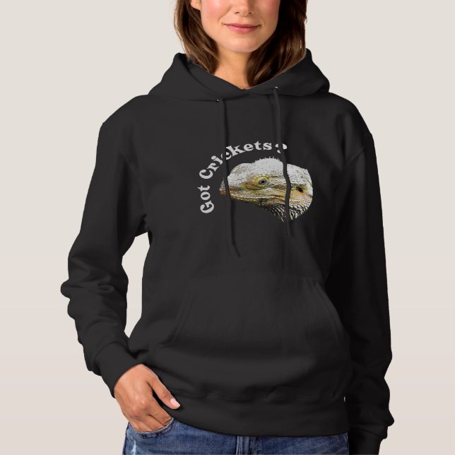 Bartdrache Lizard Got Crickets Reptile Pagona Hoodie (Vorderseite)