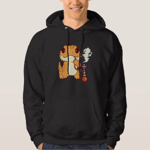 Bartdrache rauchen Hookah Pogona mit Shisha Hoodie