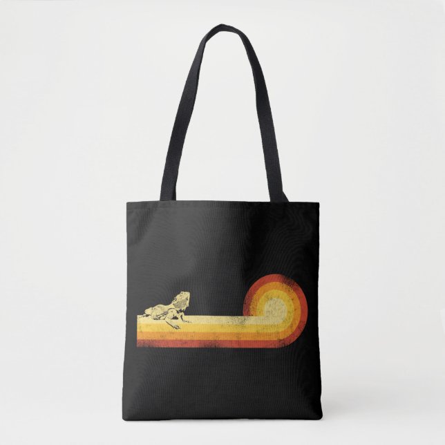 Bartdrache Retro Vintager Sonnenuntergang (Vorderseite)