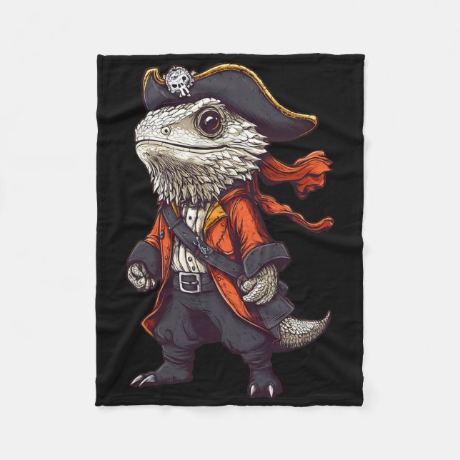 Bartdrache, verkleidet als Piratenfeuer Fleecedecke (Vorderseite)