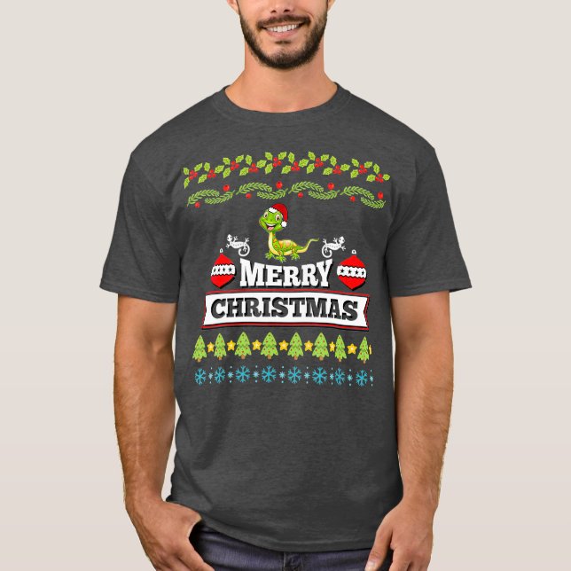 Bartdragon Christmas Ugly Sweater T-Shirt (Vorderseite)
