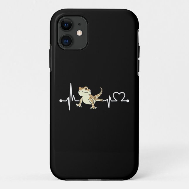 Bartdragon Heartbeat Funny Animal Case-Mate iPhone Hülle (Rückseite)