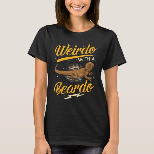 Bartdragon Lizard Weirdo mit einem Beardo Matchin T-Shirt (Vorderseite)