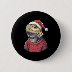 Bartdragon Ugly Sweater Weihnachtsmannmütze Weihna Button