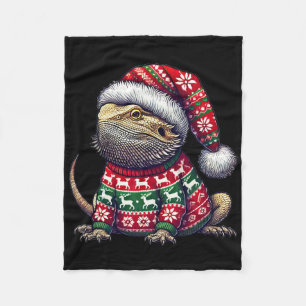 Bartdragon Ugly Sweater Weihnachtsmannmütze Weihna Fleecedecke