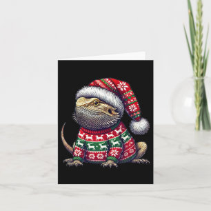 Bartdragon Ugly Sweater Weihnachtsmannmütze Weihna Karte