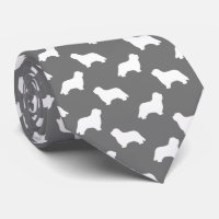 Barted Collie Dog Silhouetten Muster Grau