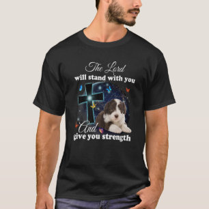 Barted Collie Hund der Herr wird mit dir stehen T-Shirt
