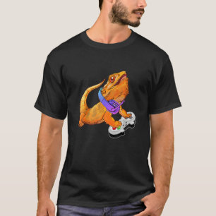 Barted Dragon Playing Video Games Gamer Boys Männe T-Shirt