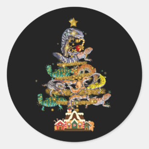 Barted Dragon Weihnachtsbaum Dekoration Merry Xma Runder Aufkleber