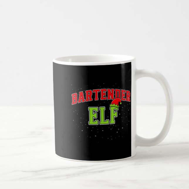 Bartender Elf Christmas Family Matching Group Xmas Kaffeetasse (Rechts)