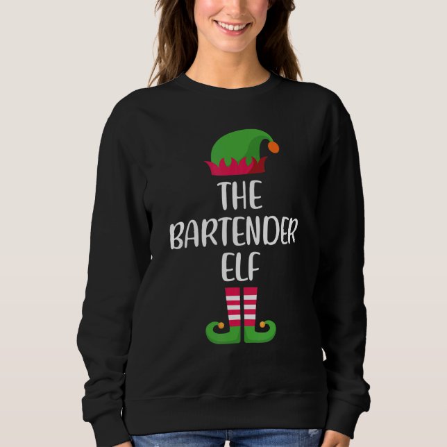 Bartender Elf Family Matching Group Christmas Paja Sweatshirt (Vorderseite)