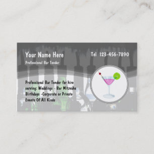 Bartender Freelancer Einzigartiges Design Visitenkarte
