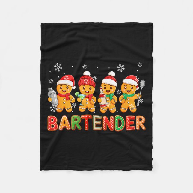 Bartender Job Group Santa Gingerbreads Xmas Cookie Fleecedecke (Vorderseite)