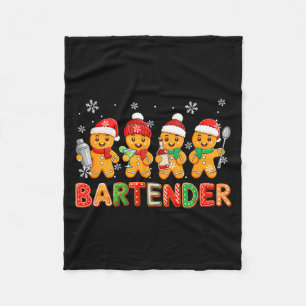 Bartender-Job-Gruppe Santa-Gingerbreads-Weihnachts Fleecedecke