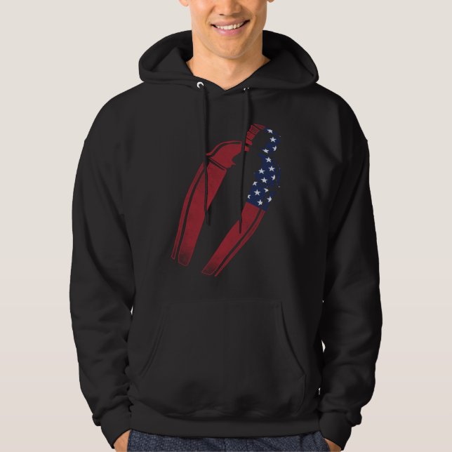 Bartender Mixologist American Flag Vintage Hoodie (Vorderseite)