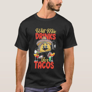 Bartender Mixologist Taco wird Getränke für Taco m T-Shirt