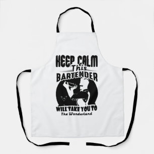 Bartender-Shirt - Bleib ruhig, dieser Barkeeper T- Schürze