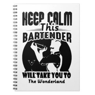 Bartender-Shirt - Bleib ruhig, dieses Bartender-T- Notizblock