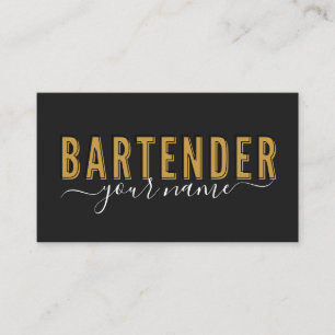 Bartender Vintage Retro-Typografie Signatur Name Visitenkarte