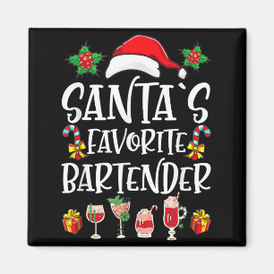 Bartender Weihnachtsgeschenk Santas Lieblingsbarte Magnet