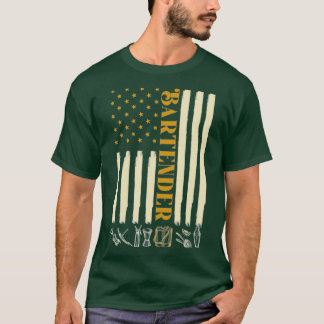 Bartending Barkeeper American Flag T-Shirt