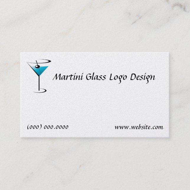 Bartending Business Card Martini-Glass-Logo Visitenkarte (Vorderseite)