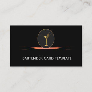 Bartending Gold Cocktail Visitenkarten Visitenkarte