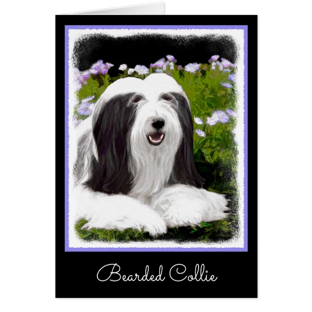 Bartete Collie Malerei - Niedliche Original Hunde  (Vorne)