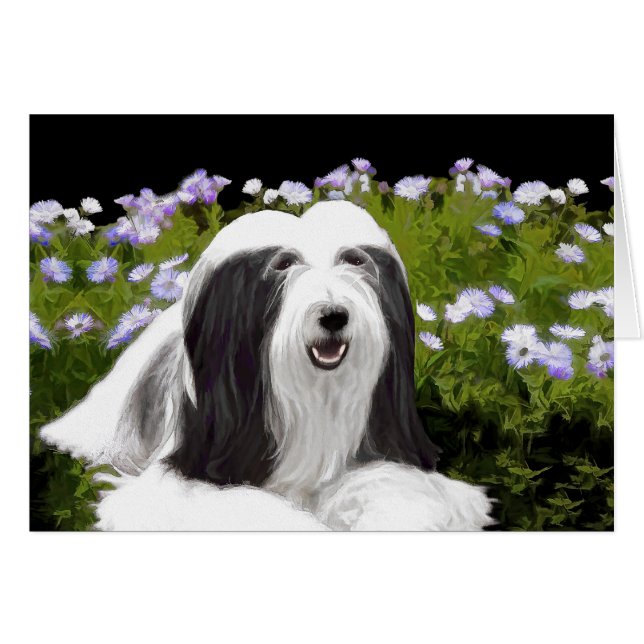 Bartete Collie Malerei - Niedliche Original Hunde  (Vorderseite (Horizontal))