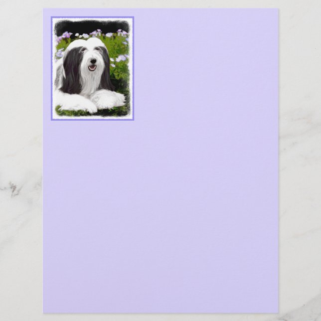 Bartete Collie Malerei - Niedliche Original Hunde  (Vorderseite)