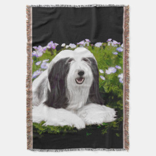 Bartete Collie Malerei - Niedliche Original Hunde Decke