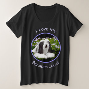 Bartete Collie Malerei - Niedliche Original Hunde Große Größe T-Shirt