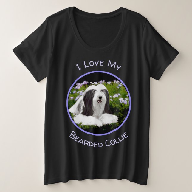 Bartete Collie Malerei - Niedliche Original Hunde  Große Größe T-Shirt (Design vorne)