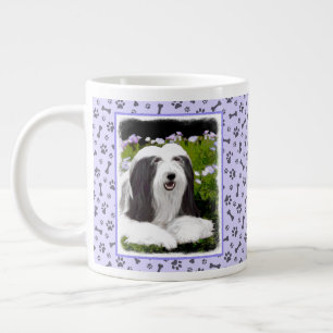 Bartete Collie Malerei - Niedliche Original Hunde Jumbo-Tasse