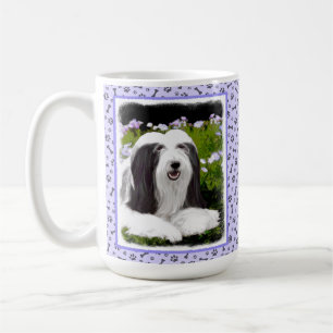 Bartete Collie Malerei - Niedliche Original Hunde Kaffeetasse