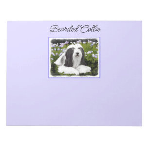 Bartete Collie Malerei - Niedliche Original Hunde  Notizblock