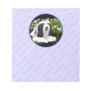 Bartete Collie Malerei - Niedliche Original Hunde  Notizblock