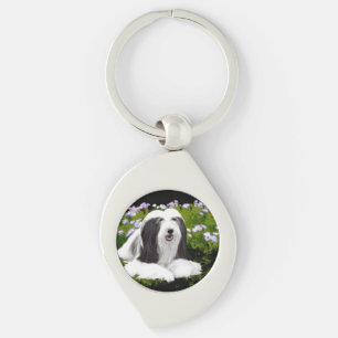 Bartete Collie Malerei - Niedliche Original Hunde Schlüsselanhänger