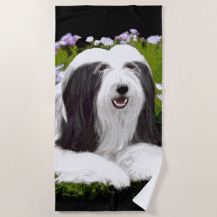 Bartete Collie Malerei - Niedliche Original Hunde Strandtuch