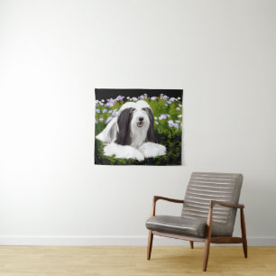 Bartete Collie Malerei - Niedliche Original Hunde Wandteppich