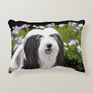 Bartete Collie Malerei - Niedliche Original Hunde  Zierkissen