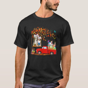 Bartete Collie mit sonniger Ohrroter LKW mit Eg T-Shirt