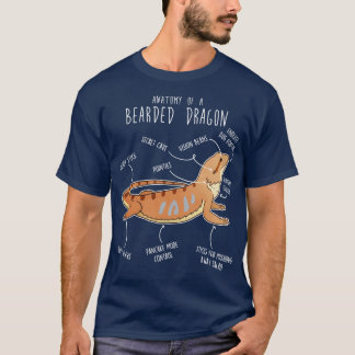 Bartete Drachenechse Reptile Anatomie 3 T-Shirt