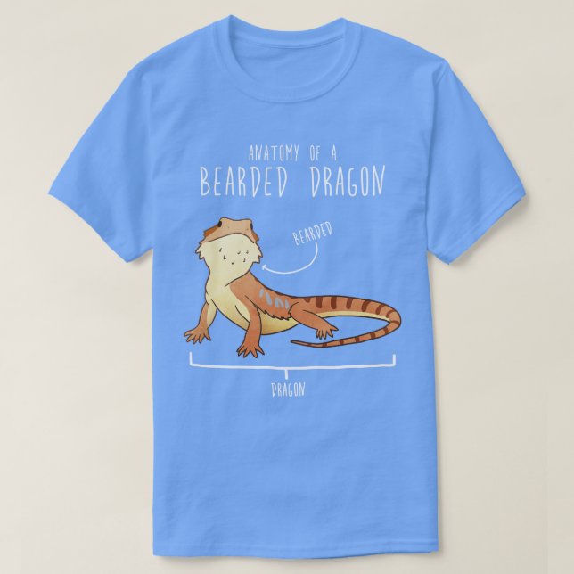 Bartete Drachenechse Reptile Anatomie T-Shirt (Design vorne)