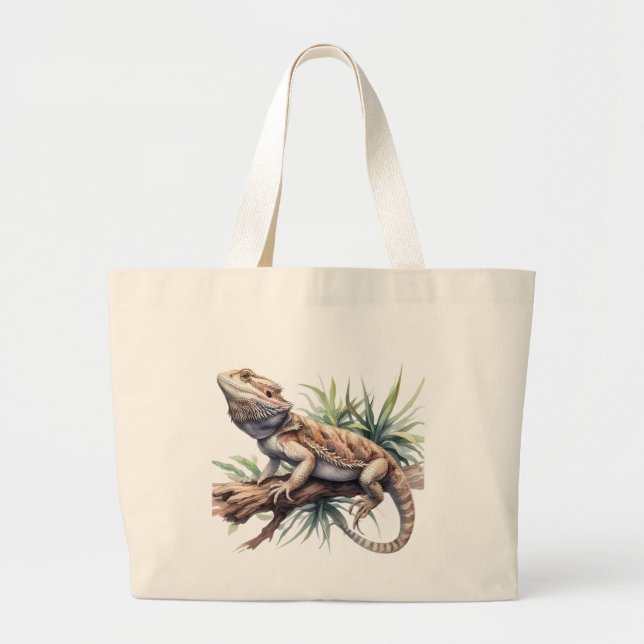 Bartete Dragon Lizard Jumbo-Tasche Jumbo Stoffbeutel (Vorne)