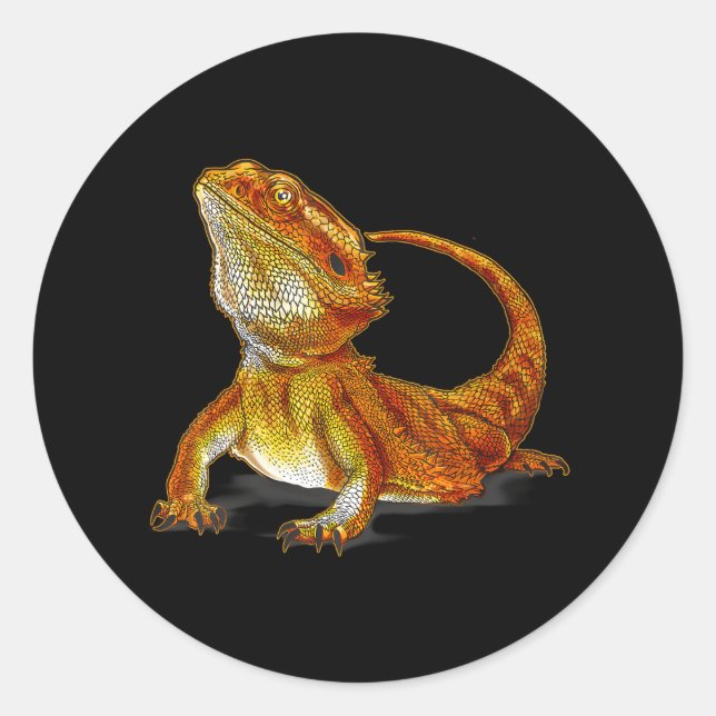 Bartete Dragon Lizard Terraristic Wildlife Animal Runder Aufkleber (Vorderseite)