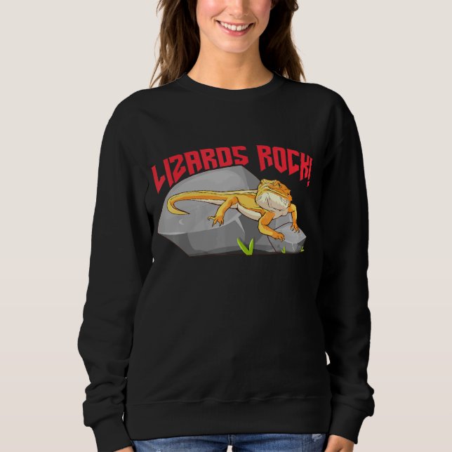 Bartete Dragon Lizards Rock Reptiles Sweatshirt (Vorderseite)