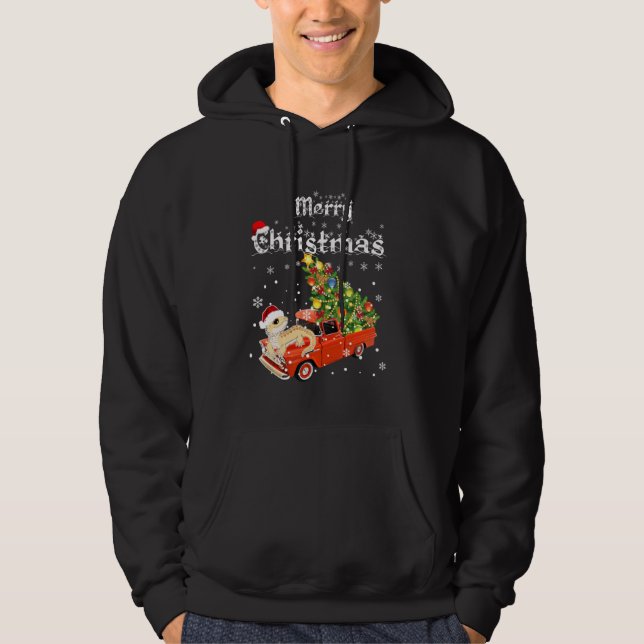Bartete Dragon Ride Red Truck Weihnachten Pajama Hoodie (Vorderseite)
